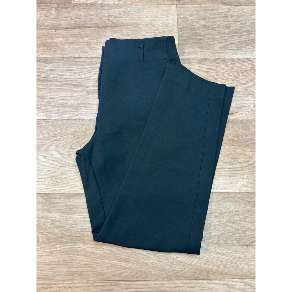 Mango Suit Womens Black Straight Leg Dress Pants Trousers Size 4 Cotton Blend